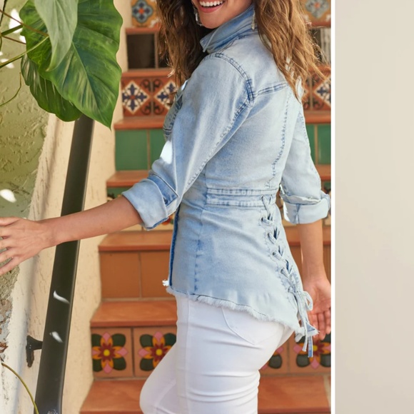 Venus Jeans Jacket - Jeans Shirt, Size 10 - Picture 7 of 7